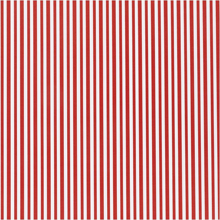 Gift wrap, Stripes, W: 50 cm, 80 g, red/white, 5 m/ 1 roll