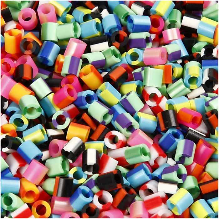 Fuse Beads, size 5x5 mm, hole size 2,5 mm, medium, stripe, 10000 pc/ 1 pack